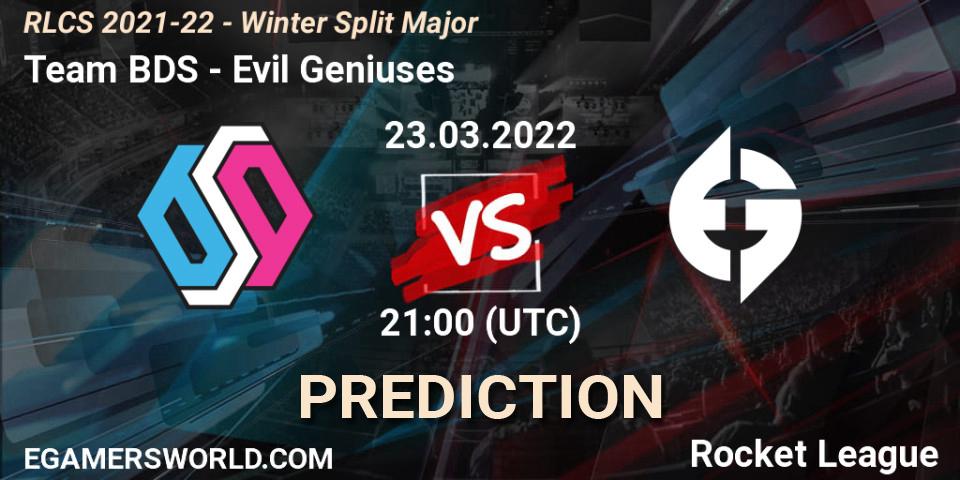 Team BDS vs Evil Geniuses: Match Prediction. 23.03.2022 at 21:00, Rocket League, RLCS 2021-22 - Winter Split Major