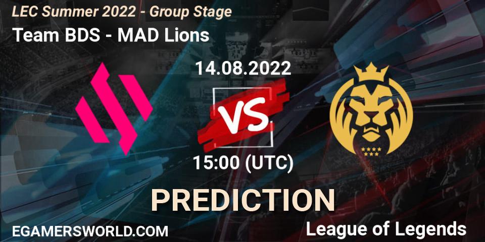 Team BDS vs MAD Lions: Match Prediction. 14.08.2022 at 16:00, LoL, LEC Summer 2022 - Group Stage