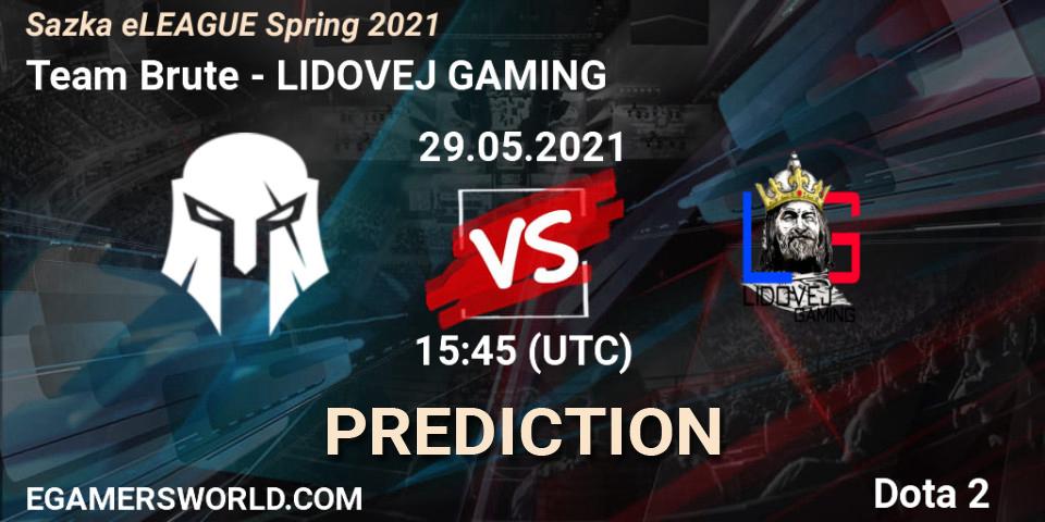 Team Brute vs LIDOVEJ GAMING: Match Prediction. 29.05.2021 at 16:20, Dota 2, Sazka eLEAGUE Spring 2021