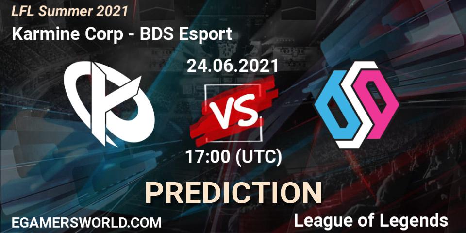 Karmine Corp vs BDS Esport: Match Prediction. 24.06.2021 at 17:00, LoL, LFL Summer 2021