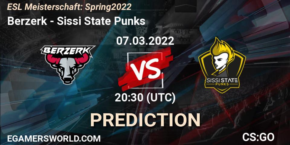 Berzerk vs Sissi State Punks: Match Prediction. 07.03.2022 at 20:30, Counter-Strike (CS2), ESL Meisterschaft: Spring 2022