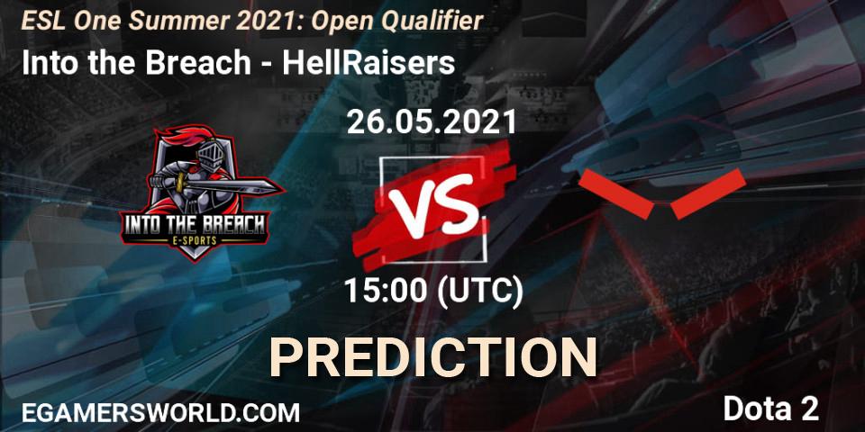 Into the Breach vs HellRaisers: Match Prediction. 26.05.2021 at 15:12, Dota 2, ESL One Summer 2021: Open Qualifier