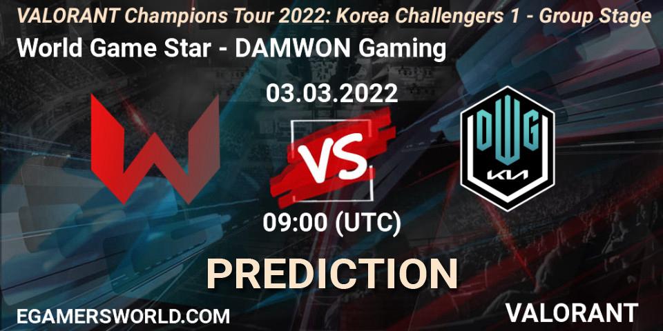 World Game Star vs DAMWON Gaming: Match Prediction. 03.03.22, VALORANT, VCT 2022: Korea Challengers 1 - Group Stage