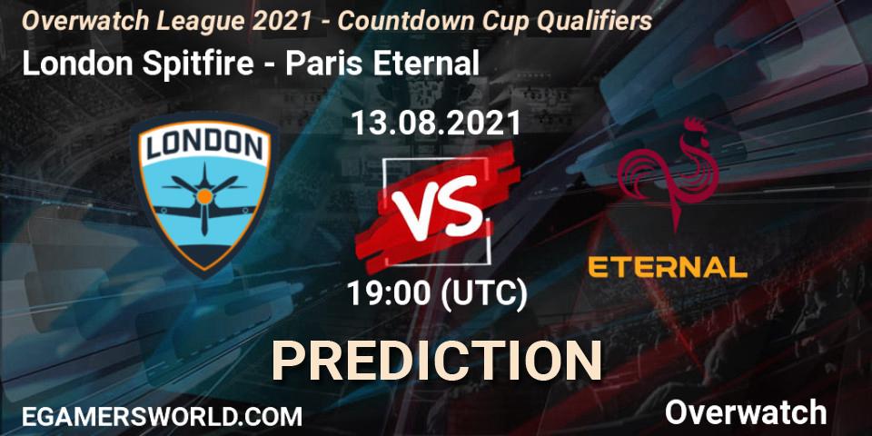 London Spitfire vs Paris Eternal: Match Prediction. 13.08.21, Overwatch, Overwatch League 2021 - Countdown Cup Qualifiers