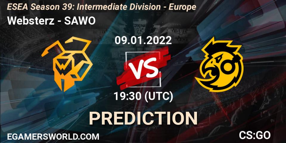 Websterz vs SAWO: Match Prediction. 09.01.2022 at 16:00, Counter-Strike (CS2), ESEA Season 39: Intermediate Division - Europe
