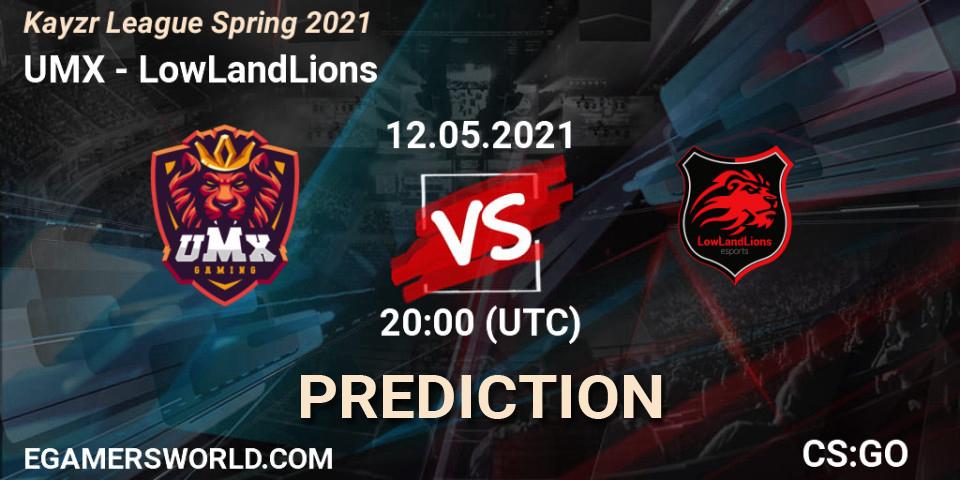 UMX vs LowLandLions: Match Prediction. 12.05.2021 at 20:00, Counter-Strike (CS2), Kayzr League Spring 2021