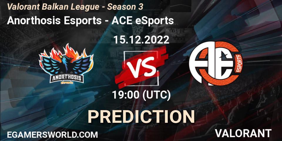 Anorthosis Esports vs ACE eSports: Match Prediction. 15.12.22, VALORANT, Valorant Balkan League - Season 3