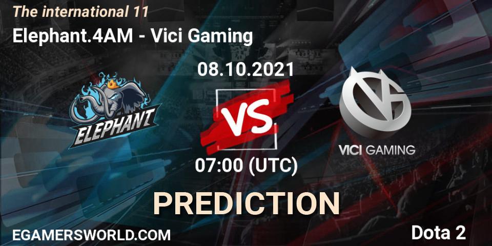 Elephant.4AM vs Vici Gaming: Match Prediction. 08.10.2021 at 07:03, Dota 2, The Internationa 2021