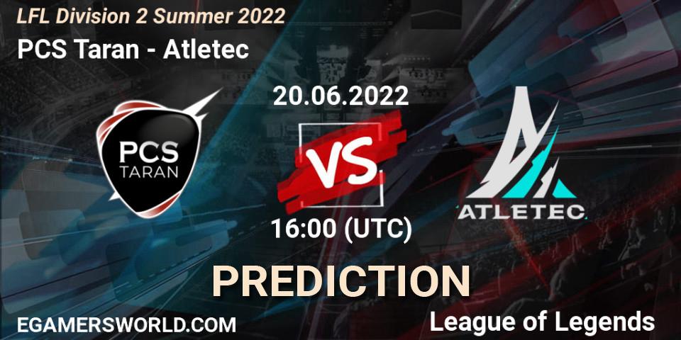 PCS Taran vs Atletec: Match Prediction. 20.06.2022 at 16:00, LoL, LFL Division 2 Summer 2022