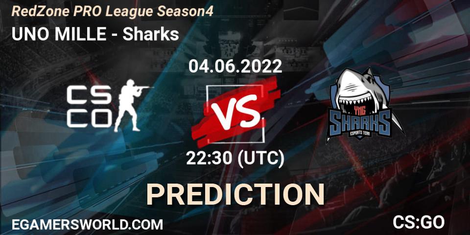 UNO MILLE vs Sharks: Match Prediction. 05.06.2022 at 21:30, Counter-Strike (CS2), RedZone PRO League Season 4