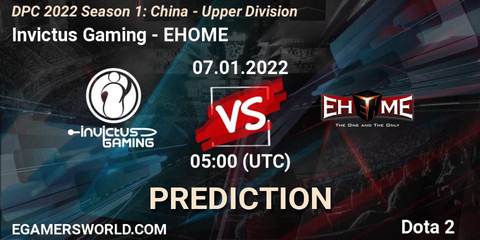 Invictus Gaming vs EHOME: Match Prediction. 07.01.22, Dota 2, DPC 2022 Season 1: China - Upper Division
