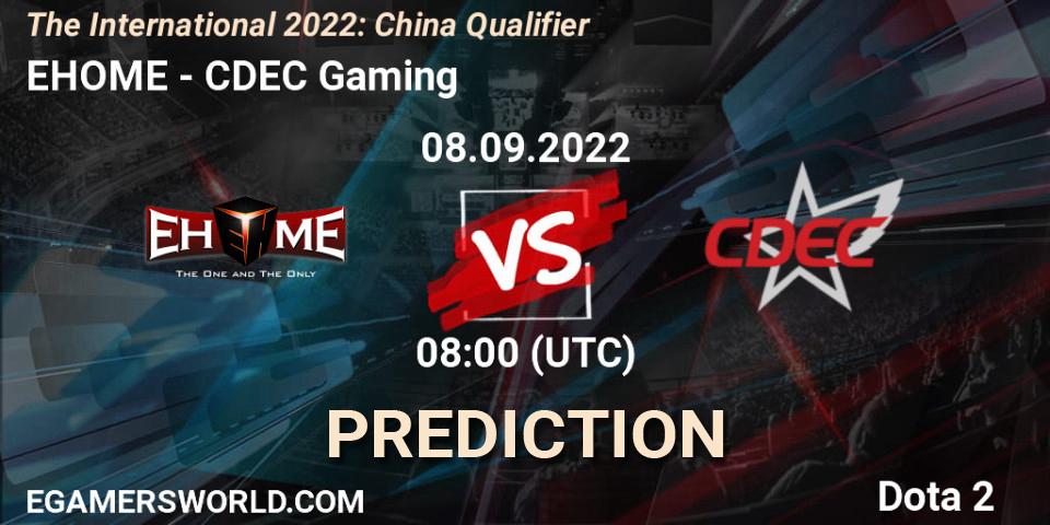 EHOME vs CDEC Gaming: Match Prediction. 08.09.22, Dota 2, The International 2022: China Qualifier