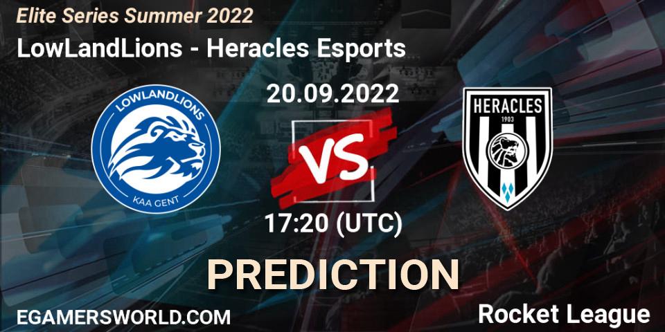 LowLandLions vs Heracles Esports: Match Prediction. 20.09.2022 at 18:10, Rocket League, Elite Series Summer 2022