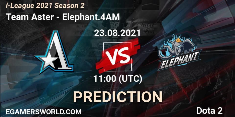 Team Aster vs Elephant.4AM: Match Prediction. 23.08.2021 at 11:04, Dota 2, i-League 2021 Season 2