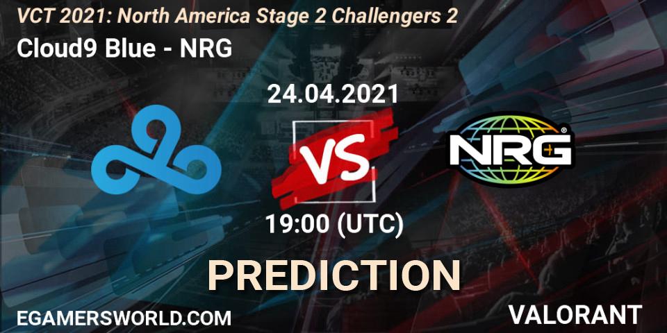 Cloud9 Blue vs NRG: Match Prediction. 24.04.2021 at 19:00, VALORANT, VCT 2021: North America Stage 2 Challengers 2