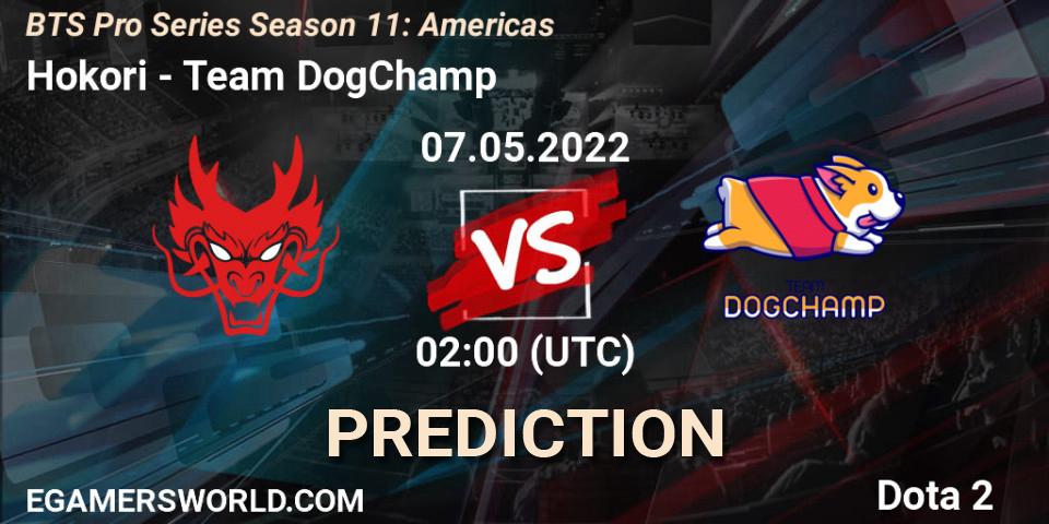 Hokori vs Team DogChamp: Match Prediction. 06.05.2022 at 00:22, Dota 2, BTS Pro Series Season 11: Americas