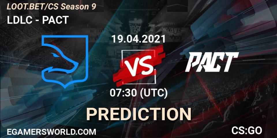 LDLC vs PACT: Match Prediction. 19.04.2021 at 07:30, Counter-Strike (CS2), LOOT.BET/CS Season 9