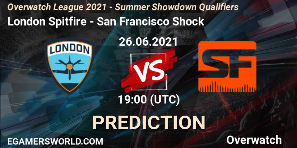 London Spitfire vs San Francisco Shock: Match Prediction. 26.06.2021 at 19:00, Overwatch, Overwatch League 2021 - Summer Showdown Qualifiers