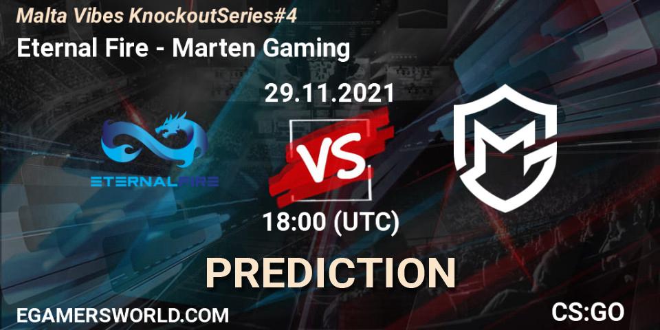 Eternal Fire vs Marten Gaming: Match Prediction. 29.11.2021 at 18:45, Counter-Strike (CS2), Malta Vibes Knockout Series #4