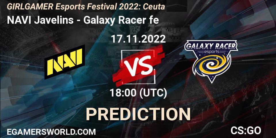 NAVI Javelins vs Galaxy Racer fe: Match Prediction. 17.11.2022 at 18:00, Counter-Strike (CS2), GIRLGAMER Esports Festival 2022: Ceuta