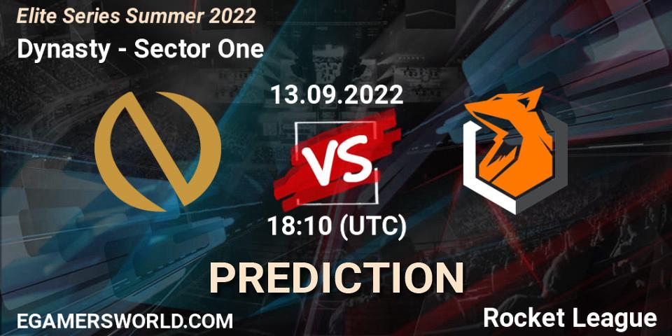 Dynasty vs Sector One: Match Prediction. 13.09.22, Rocket League, Elite Series Summer 2022