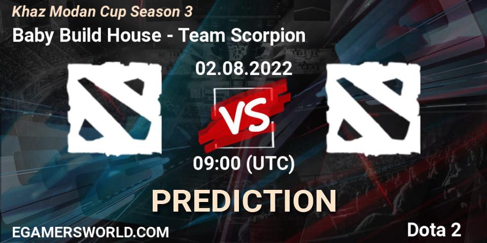 Baby Build House vs Team Scorpion: Match Prediction. 02.08.2022 at 06:05, Dota 2, Khaz Modan Cup Season 3