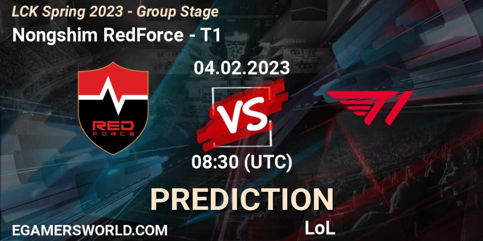 Nongshim RedForce vs T1: Match Prediction. 04.02.23, LoL, LCK Spring 2023 - Group Stage