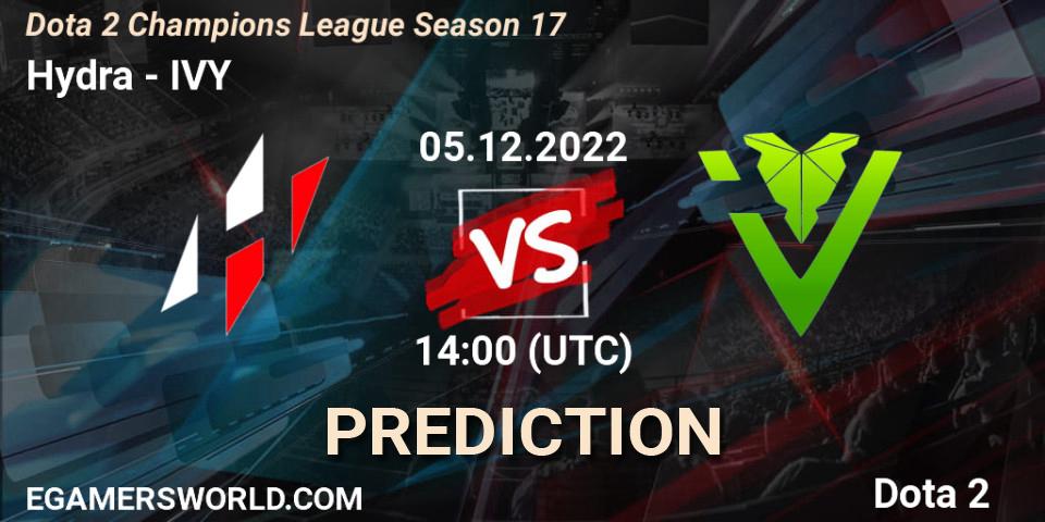 Hydra vs IVY: Match Prediction. 05.12.2022 at 14:00, Dota 2, Dota 2 Champions League Season 17
