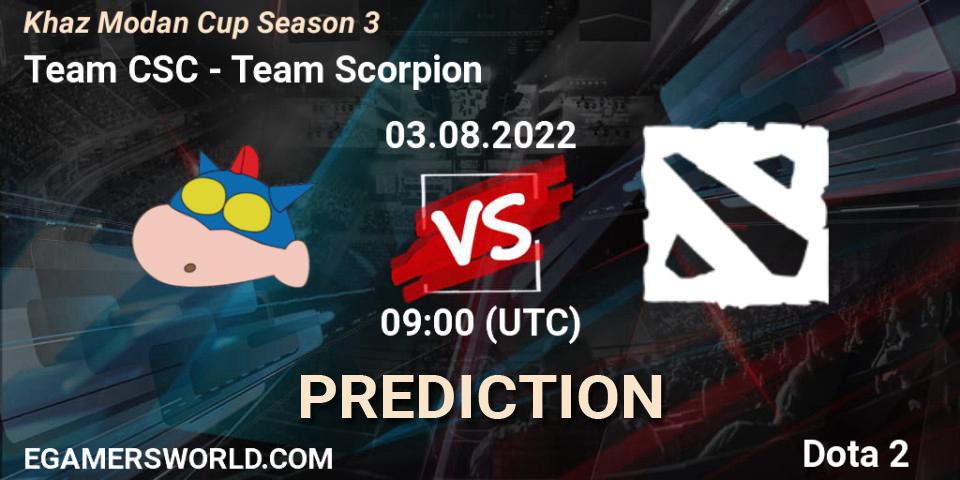 Team CSC vs Team Scorpion: Match Prediction. 03.08.2022 at 09:38, Dota 2, Khaz Modan Cup Season 3