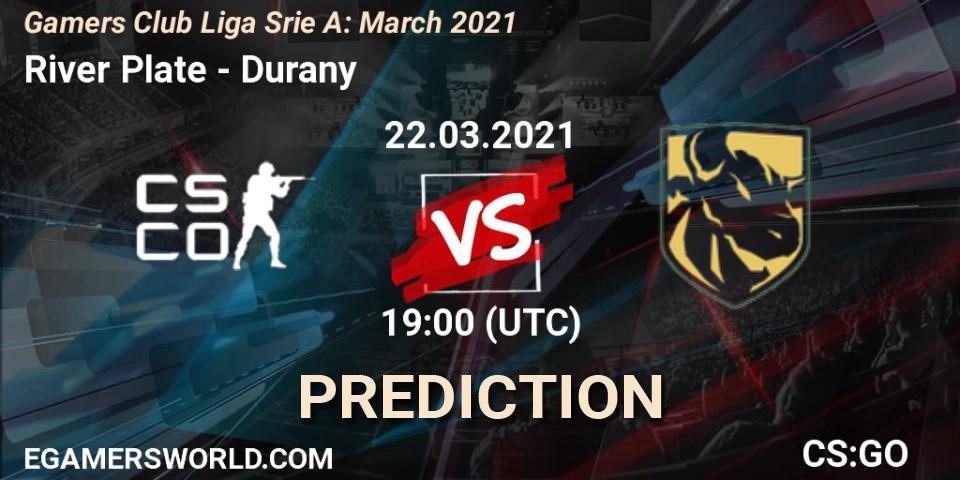 River Plate vs Durany: Match Prediction. 22.03.2021 at 19:00, Counter-Strike (CS2), Gamers Club Liga Série A: March 2021
