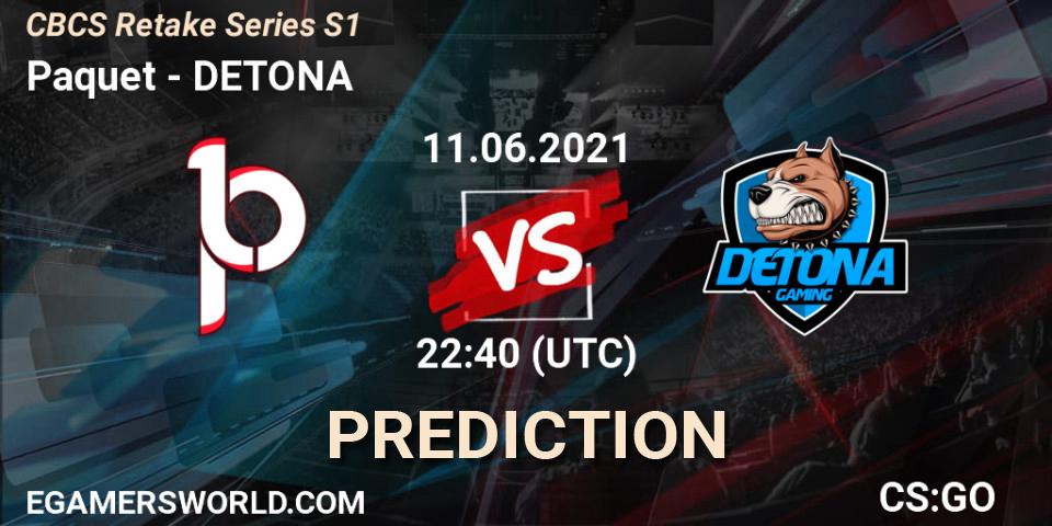 Paquetá vs DETONA: Match Prediction. 11.06.2021 at 22:40, Counter-Strike (CS2), CBCS Retake Series S1