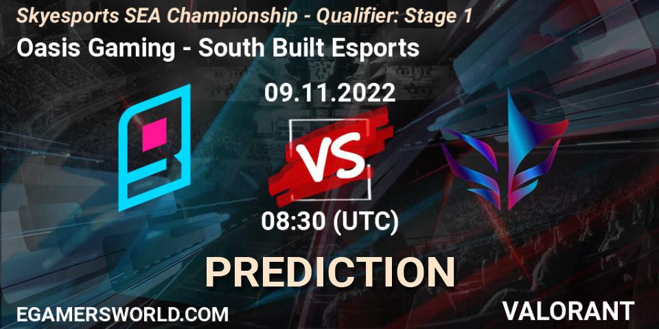 Oasis Gaming vs South Built Esports: Match Prediction. 09.11.2022 at 08:30, VALORANT, Skyesports SEA Championship - Qualifier: Stage 1