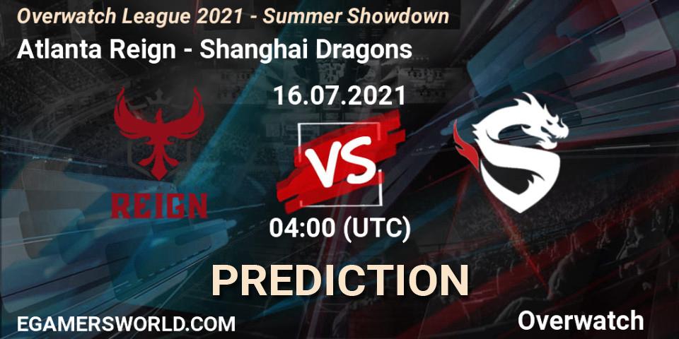 Atlanta Reign vs Shanghai Dragons: Match Prediction. 16.07.2021 at 02:30, Overwatch, Overwatch League 2021 - Summer Showdown