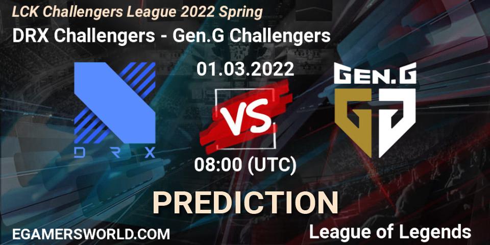 DRX Challengers vs Gen.G Challengers: Match Prediction. 01.03.2022 at 08:00, LoL, LCK Challengers League 2022 Spring