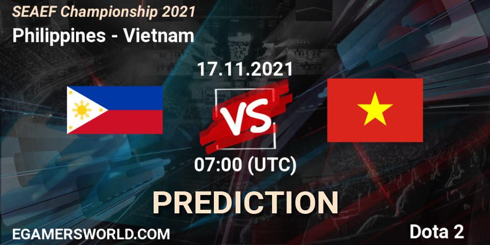 Philippines vs Vietnam: Match Prediction. 17.11.2021 at 06:59, Dota 2, SEAEF Dota2 Championship 2021