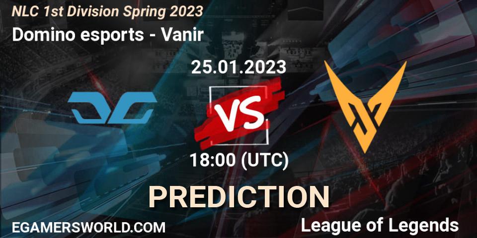 Domino esports vs Vanir: Match Prediction. 25.01.2023 at 18:00, LoL, NLC 1st Division Spring 2023