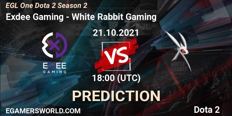 Exdee Gaming vs White Rabbit Gaming: Match Prediction. 21.10.2021 at 18:05, Dota 2, EGL One Dota 2 Season 2