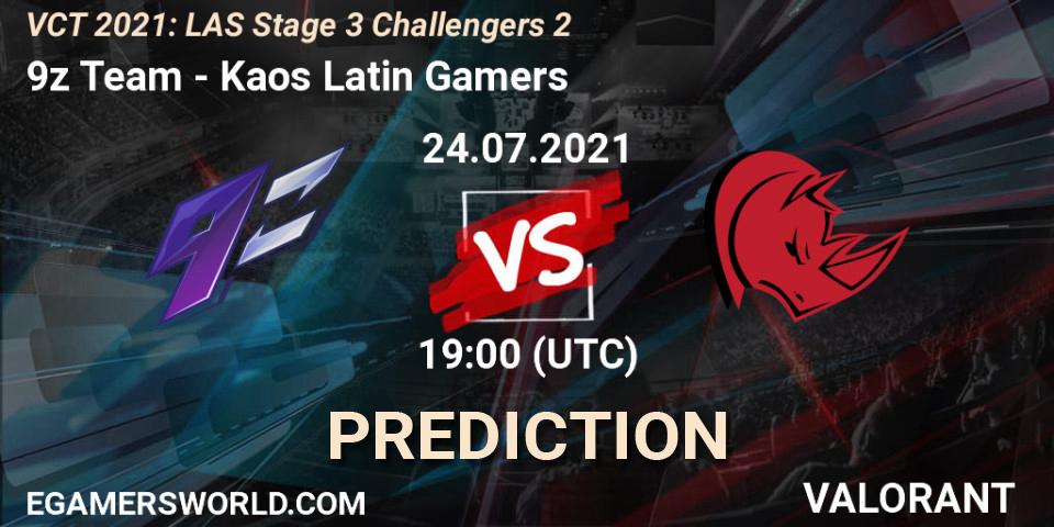 9z Team vs Kaos Latin Gamers: Match Prediction. 24.07.2021 at 21:45, VALORANT, VCT 2021: LAS Stage 3 Challengers 2