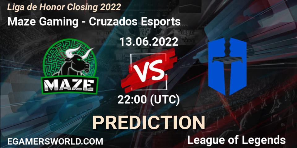 Maze Gaming vs Cruzados Esports: Match Prediction. 13.06.2022 at 22:00, LoL, Liga de Honor Closing 2022