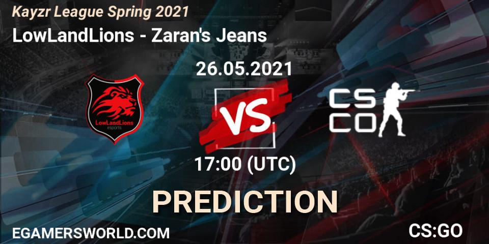 LowLandLions vs Zaran's Jeans: Match Prediction. 26.05.2021 at 17:00, Counter-Strike (CS2), Kayzr League Spring 2021