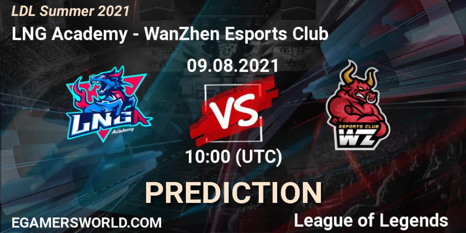 LNG Academy vs WanZhen Esports Club: Match Prediction. 09.08.2021 at 10:10, LoL, LDL Summer 2021
