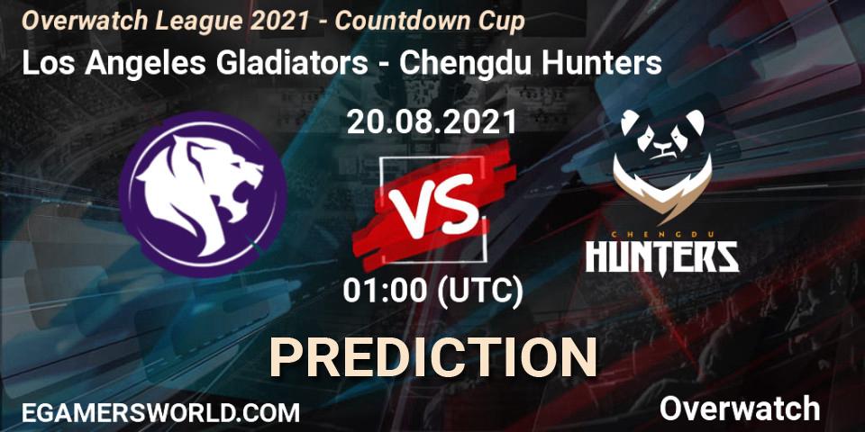 Los Angeles Gladiators vs Chengdu Hunters: Match Prediction. 20.08.2021 at 02:30, Overwatch, Overwatch League 2021 - Countdown Cup