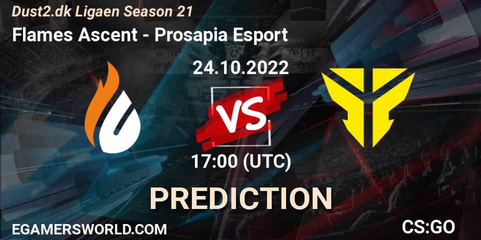 Flames Ascent vs Prosapia Esport: Match Prediction. 24.10.2022 at 18:00, Counter-Strike (CS2), Dust2.dk Ligaen Season 21