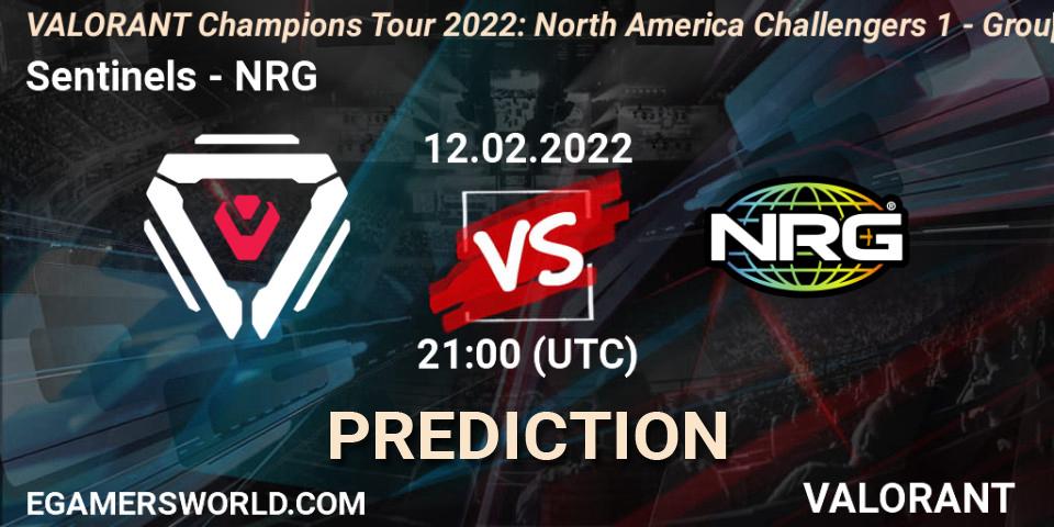 Sentinels vs NRG: Match Prediction. 12.02.2022 at 21:00, VALORANT, VCT 2022: North America Challengers 1 - Group Stage