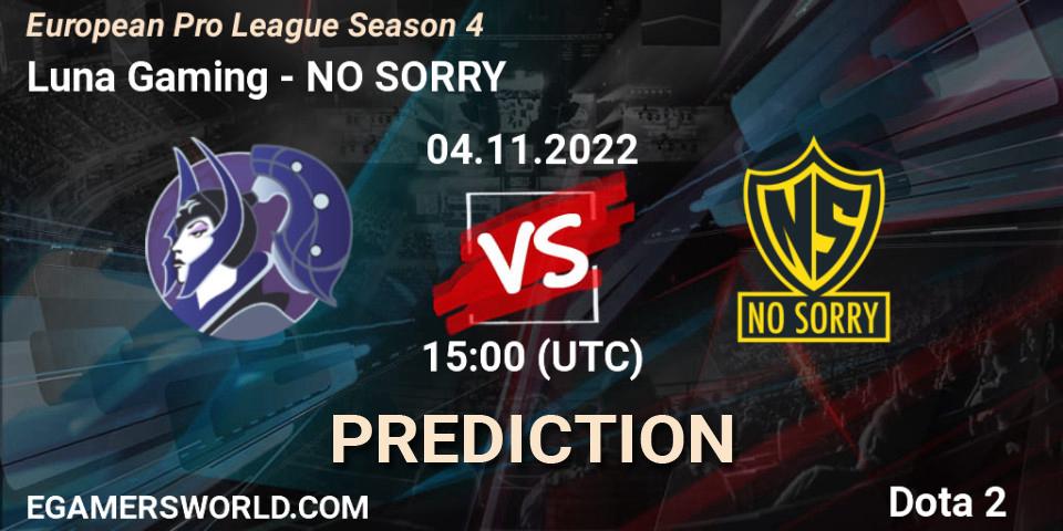 MooN team vs NO SORRY: Match Prediction. 05.11.2022 at 13:04, Dota 2, European Pro League Season 4