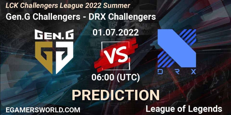 Gen.G Challengers vs DRX Challengers: Match Prediction. 01.07.2022 at 06:00, LoL, LCK Challengers League 2022 Summer