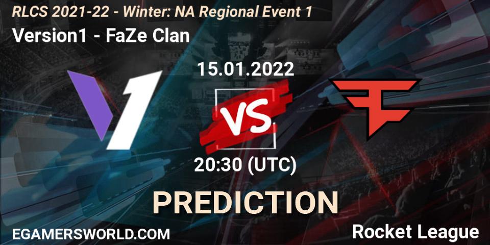 Version1 vs FaZe Clan: Match Prediction. 15.01.22, Rocket League, RLCS 2021-22 - Winter: NA Regional Event 1