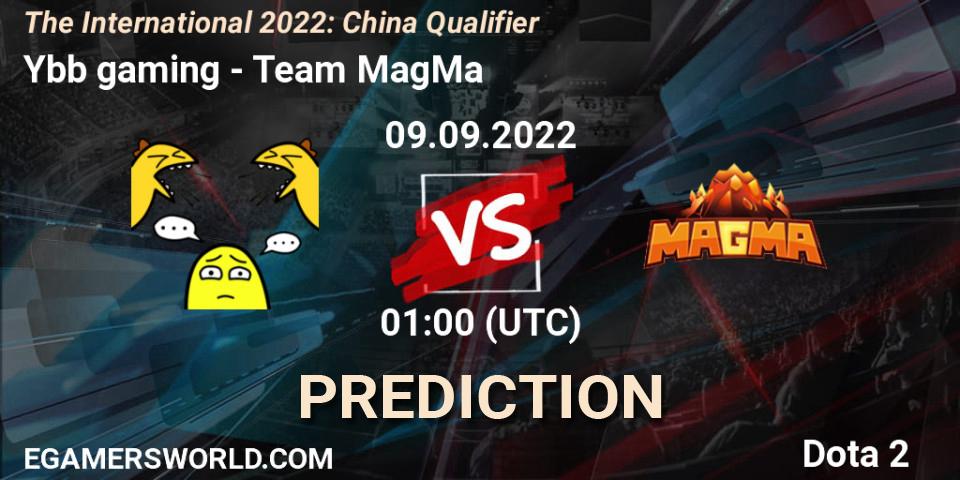 Ybb gaming vs Team MagMa: Match Prediction. 09.09.22, Dota 2, The International 2022: China Qualifier