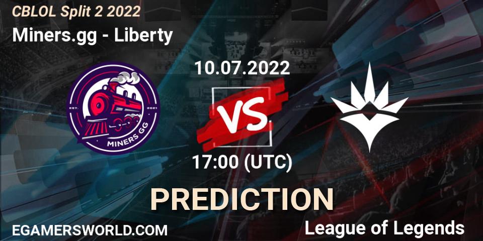 Miners.gg vs Liberty: Match Prediction. 10.07.2022 at 17:10, LoL, CBLOL Split 2 2022