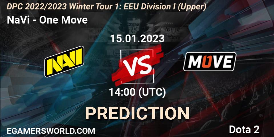 NaVi vs One Move: Match Prediction. 15.01.23, Dota 2, DPC 2022/2023 Winter Tour 1: EEU Division I (Upper)